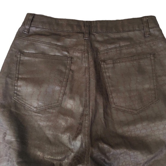 NASTY GAL Brown Faux-Leather Trouser - Picture 6 of 10